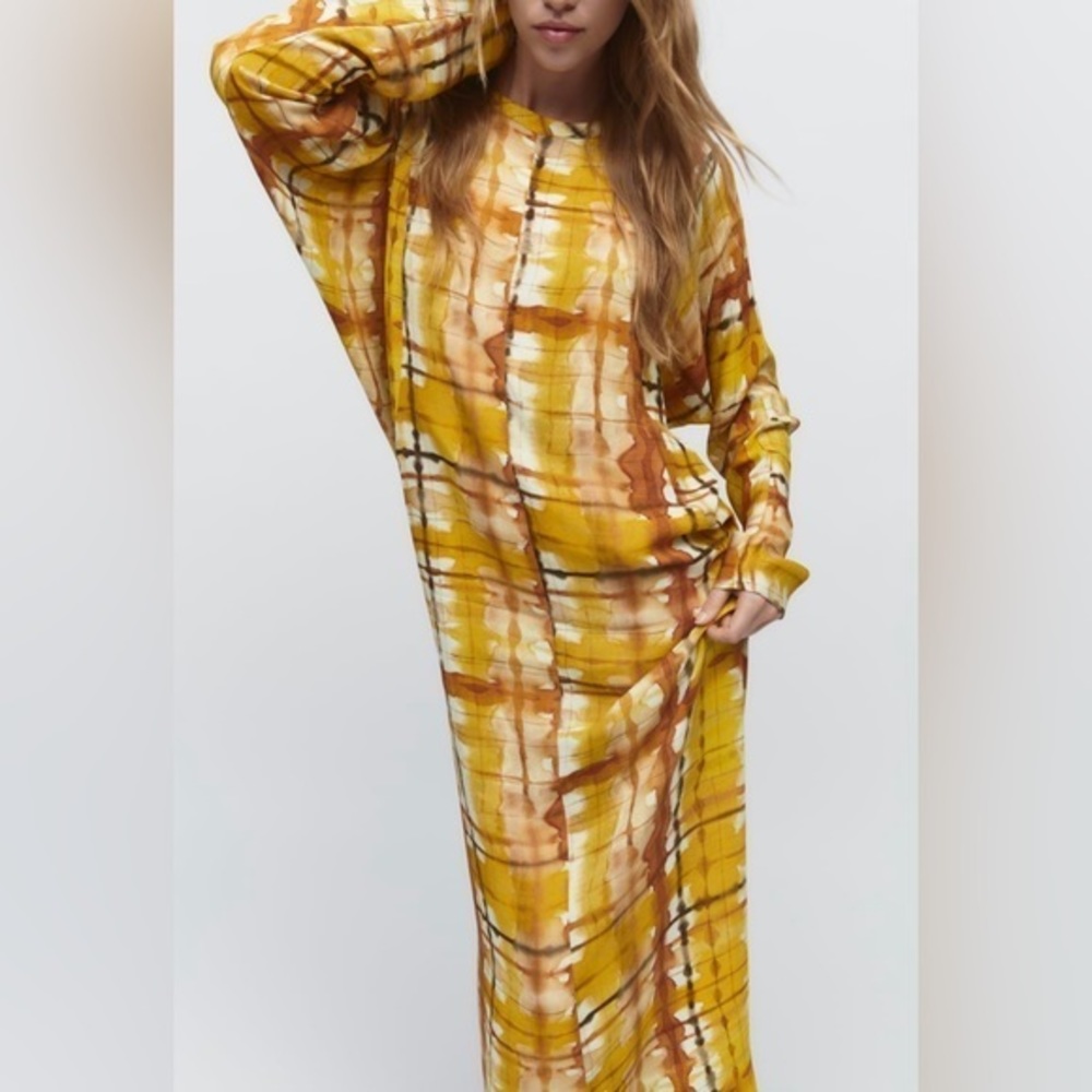 ZARA PRINTED MIDI DRESS - Picture 4 of 7